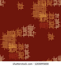 Grunge Seamless Net. Abstract Pattern. Trendy Hand Drawn Texture with Scratched Crossing Lines. Colorful Vector Pattern for Chintz, Curtain, Paper. Abstract Seamless Pattern.