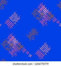 Grunge Seamless Net. Abstract Pattern. Retro Hand Drawn Texture with Shabby Crossing Lines. Colorful Vector Pattern for Linen, Paper, Tablecloth. Abstract Seamless Pattern.