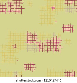 Grunge Seamless Net. Abstract Pattern. Vintage Hand Drawn Texture with Scratched Crossing Lines. Colorful Vector Pattern for Print, Cloth, Textile. Abstract Seamless Pattern.