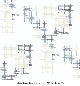 Grunge Seamless Net. Abstract Pattern. Vintage Hand Drawn Texture with Scribble Crossing Lines. Colorful Vector Pattern for Fabric, Cloth, Textile. Abstract Seamless Pattern.
