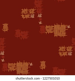 Grunge Seamless Net. Abstract Pattern. Modern Hand Drawn Texture with Shabby Crossing Lines. Colorful Vector Pattern for Calico, Print, Textile. Abstract Seamless Pattern.