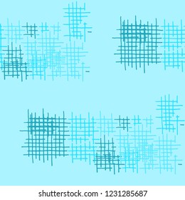 Grunge Seamless Net. Abstract Pattern. Modern Hand Drawn Texture with Scribble Crossing Lines. Colorful Vector Pattern for Wallpaper, Fabric, Textile. Abstract Seamless Pattern.