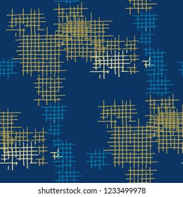 Grunge Seamless Net. Abstract Pattern. Trendy Hand Drawn Texture with Scribble Crossing Lines. Colorful Vector Pattern for Wallpaper, Fabric, Textile. Abstract Seamless Pattern.