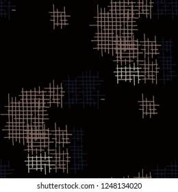 Grunge Seamless Net. Abstract Pattern. Vintage Hand Drawn Texture with Scribble Crossing Lines. Colorful Vector Pattern for Cotton, Print, Textile. Abstract Seamless Pattern.