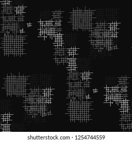 Grunge Seamless Net. Abstract Pattern. Vintage Hand Drawn Texture with Shabby Crossing Lines. Black and White Vector Pattern for Print, Fabric, Textile. Abstract Seamless Pattern.