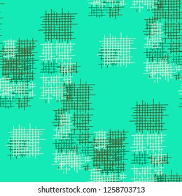 Grunge Seamless Net. Abstract Pattern. Trendy Hand Drawn Texture with Shabby Crossing Lines. Colorful Vector Pattern for Linen, Paper, Tablecloth. Abstract Seamless Pattern.