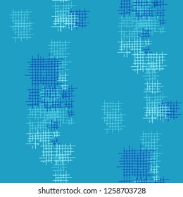 Grunge Seamless Net. Abstract Pattern. Vintage Hand Drawn Texture with Shabby Crossing Lines. Colorful Vector Pattern for Linen, Paper, Tablecloth. Abstract Seamless Pattern.