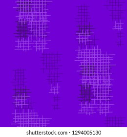 Grunge Seamless Net. Abstract Pattern. Trendy Hand Drawn Texture with Scratched Crossing Lines. Colorful Vector Pattern for Dress, Curtain, Tablecloth. Abstract Seamless Pattern.