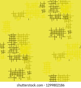 Grunge Seamless Net. Abstract Pattern. Modern Hand Drawn Texture with Shabby Crossing Lines. Colorful Vector Pattern for Linen, Paper, Tablecloth. Abstract Seamless Pattern.