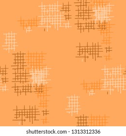 Grunge Seamless Net. Abstract Pattern. Modern Hand Drawn Texture with Scratched Crossing Lines. Colorful Vector Pattern for Cotton, Print, Textile. Abstract Seamless Pattern.