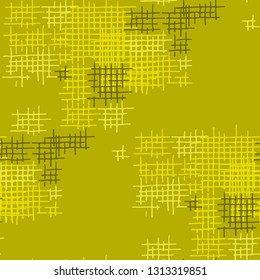 Grunge Seamless Net. Abstract Pattern. Trendy Hand Drawn Texture with Scratched Crossing Lines. Colorful Vector Pattern for Cotton, Print, Textile. Abstract Seamless Pattern.