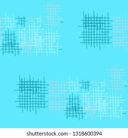 Grunge Seamless Net. Abstract Pattern. Modern Hand Drawn Texture with Scribble Crossing Lines. Colorful Vector Pattern for Wallpaper, Cotton, Textile. Abstract Seamless Pattern.