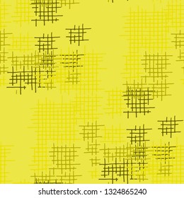 Grunge Seamless Net. Abstract Pattern. Retro Hand Drawn Texture with Scribble Crossing Lines. Colorful Vector Pattern for Cotton, Print, Calico. Abstract Seamless Pattern.
