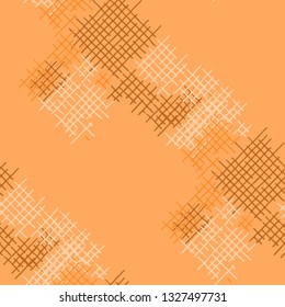 Grunge Seamless Net. Abstract Pattern. Retro Hand Drawn Texture with Scribble Crossing Lines. Colorful Vector Pattern for Print, Cloth, Fabric. Abstract Seamless Pattern.