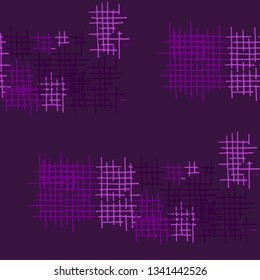 Grunge Seamless Net. Abstract Pattern. Modern Hand Drawn Texture with Scratched Crossing Lines. Colorful Vector Pattern for Print, Cloth, Fabric. Abstract Seamless Pattern.