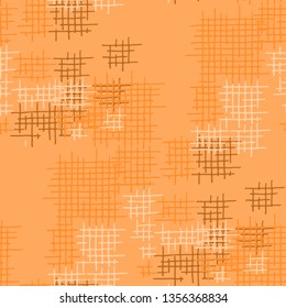Grunge Seamless Net. Abstract Pattern. Retro Hand Drawn Texture with Scribble Crossing Lines. Colorful Vector Pattern for Cotton, Print, Textile. Abstract Seamless Pattern.