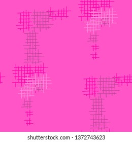 Grunge Seamless Net. Abstract Pattern. Modern Hand Drawn Texture with Scratched Crossing Lines. Colorful Vector Pattern for Print, Cloth, Fabric. Abstract Seamless Pattern.