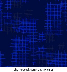 Grunge Seamless Net. Abstract Pattern. Trendy Hand Drawn Texture with Shabby Crossing Lines. Colorful Vector Pattern for Calico, Print, Textile. Abstract Seamless Pattern.