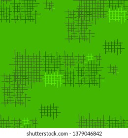 Grunge Seamless Net. Abstract Pattern. Trendy Hand Drawn Texture with Scribble Crossing Lines. Colorful Vector Pattern for Dress, Curtain, Tablecloth. Abstract Seamless Pattern.