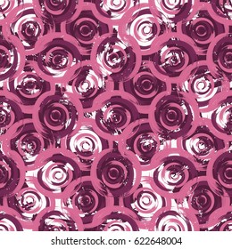 Grunge seamless pattern with abstract flowers. Vector illustration