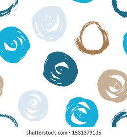 Grunge seamless pattern. Artistic colorful background with drawn rings