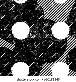 Grunge nahtloses Muster. schwarz-weißer unscharfer, unscharfer geometrischer Hintergrund