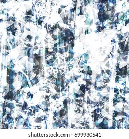 Grunge Seamless pattern. Dark and light texture. Blue, black, white colors. Abstract vector background for web page, banners, fabric, home decor, wrapping