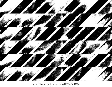 Grunge seamless pattern. Geometric pattern in black and white