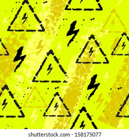 Grunge seamless pattern with lightning