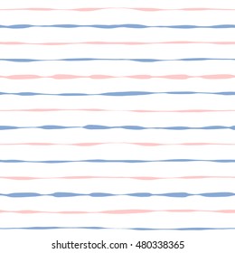 Grunge seamless pattern lines in color 2016 rose quartz and serenity, seamless background grunge pink and blue stripes, hand drawn vector design for textile, wallpaper, web, wrapping, fabric, paper