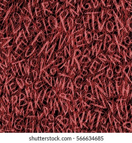 Grunge seamless pattern made of sketchy letters.