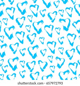 Grunge seamless pattern with magic hearts.