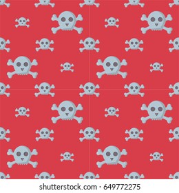 Grunge seamless pattern with skulls vector illustration human bone horror art dead face skeleton.