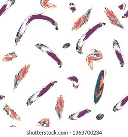 Grunge seamless pattern with trendy brush stroke
