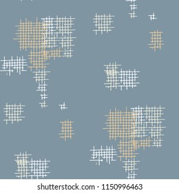 Grunge Seamless Tartan. Abstract Pattern. Vintage Hand Drawn Texture with Scribble Crossing Lines. Colorful Vector Pattern for Print, Cloth, Fabric. Abstract Seamless Pattern.