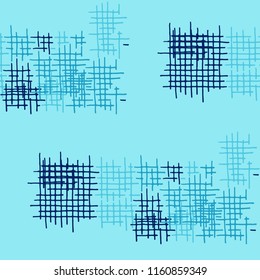 Grunge Seamless Tartan. Abstract Pattern. Vintage Hand Drawn Texture with Scribble Crossing Lines. Colorful Vector Pattern for Print, Fabric, Cloth. Abstract Seamless Pattern.