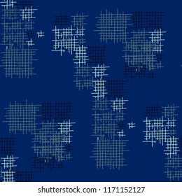 Grunge Seamless Tartan. Abstract Pattern. Modern Hand Drawn Texture with Shabby Crossing Lines. Colorful Vector Pattern for Wallpaper, Print, Textile. Abstract Seamless Pattern.