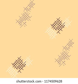 Grunge Seamless Tartan. Abstract Pattern. Modern Hand Drawn Texture with Shabby Crossing Lines. Colorful Vector Pattern for Cotton, Print, Textile. Abstract Seamless Pattern.