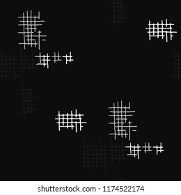 Grunge Seamless Tartan. Abstract Pattern. Vintage Hand Drawn Texture with Scribble Crossing Lines. Black and White Vector Pattern for Chintz, Linen, Wallpaper. Abstract Seamless Pattern.