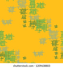 Grunge Seamless Tartan. Abstract Pattern. Retro Hand Drawn Texture with Scribble Crossing Lines. Colorful Vector Pattern for Wallpaper, Cotton, Textile. Abstract Seamless Pattern.