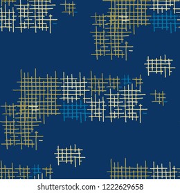 Grunge Seamless Tartan. Abstract Pattern. Vintage Hand Drawn Texture with Scratched Crossing Lines. Colorful Vector Pattern for Wallpaper, Print, Cotton. Abstract Seamless Pattern.