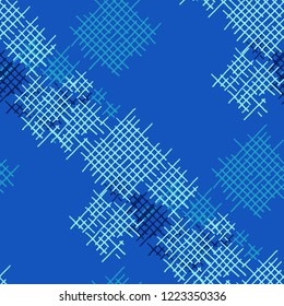 Grunge Seamless Tartan. Abstract Pattern. Retro Hand Drawn Texture with Shabby Crossing Lines. Colorful Vector Pattern for Wallpaper, Cotton, Textile. Abstract Seamless Pattern.