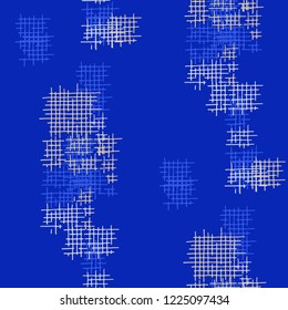 Grunge Seamless Tartan. Abstract Pattern. Vintage Hand Drawn Texture with Scratched Crossing Lines. Colorful Vector Pattern for Wallpaper, Fabric, Textile. Abstract Seamless Pattern.