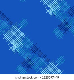 Grunge Seamless Tartan. Abstract Pattern. Vintage Hand Drawn Texture with Shabby Crossing Lines. Colorful Vector Pattern for Print, Cloth, Fabric. Abstract Seamless Pattern.