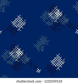 Grunge Seamless Tartan. Abstract Pattern. Retro Hand Drawn Texture with Shabby Crossing Lines. Colorful Vector Pattern for Dress, Curtain, Paper. Abstract Seamless Pattern.