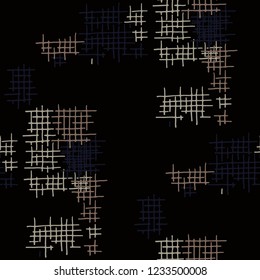 Grunge Seamless Tartan. Abstract Pattern. Retro Hand Drawn Texture with Scribble Crossing Lines. Colorful Vector Pattern for Fabric, Cloth, Textile. Abstract Seamless Pattern.