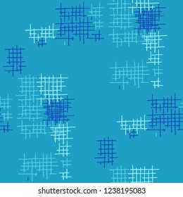 Grunge Seamless Tartan. Abstract Pattern. Retro Hand Drawn Texture with Scratched Crossing Lines. Colorful Vector Pattern for Cotton, Print, Textile. Abstract Seamless Pattern.