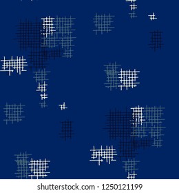 Grunge Seamless Tartan. Abstract Pattern. Retro Hand Drawn Texture with Shabby Crossing Lines. Colorful Vector Pattern for Cotton, Print, Calico. Abstract Seamless Pattern.