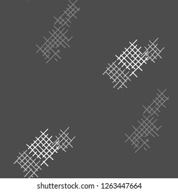 Grunge Seamless Tartan. Abstract Pattern. Modern Hand Drawn Texture with Shabby Crossing Lines. Black and White Vector Pattern for Cotton, Calico, Textile. Abstract Seamless Pattern.