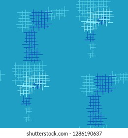 Grunge Seamless Tartan. Abstract Pattern. Vintage Hand Drawn Texture with Scribble Crossing Lines. Colorful Vector Pattern for Fabric, Cloth, Textile. Abstract Seamless Pattern.